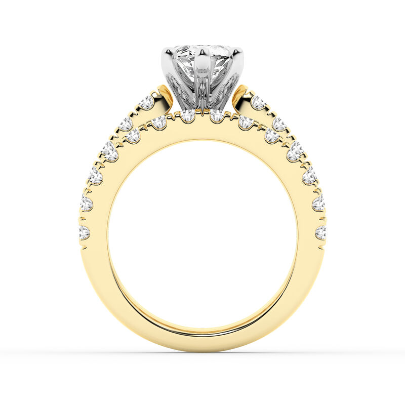 Marquise-Cut Lab Grown 5ctw. Diamond Classic Engagement Ring Set in 14k Yellow Gold image number null